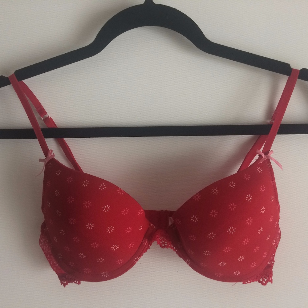 Red Lacy Bra 34B